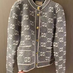 Gucci Gray and White Patterned Jacket